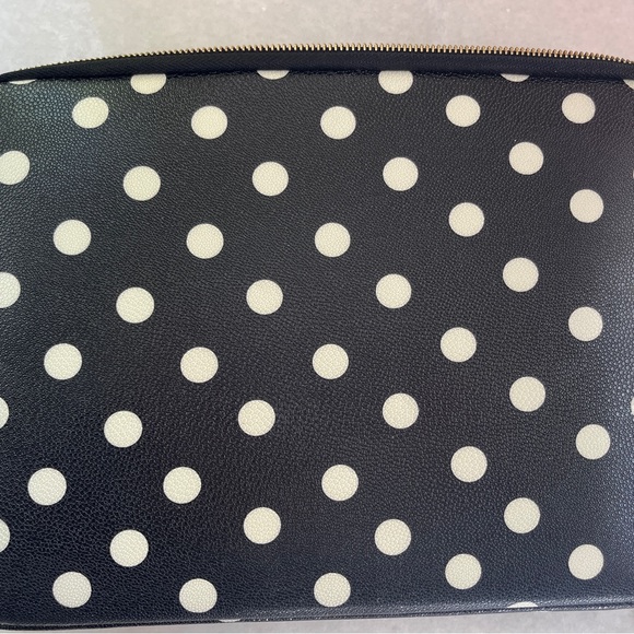 Kate Spade Zipper Padded Case Black White Polka Dots Laptop iPad Tablet Case - Picture 3 of 6